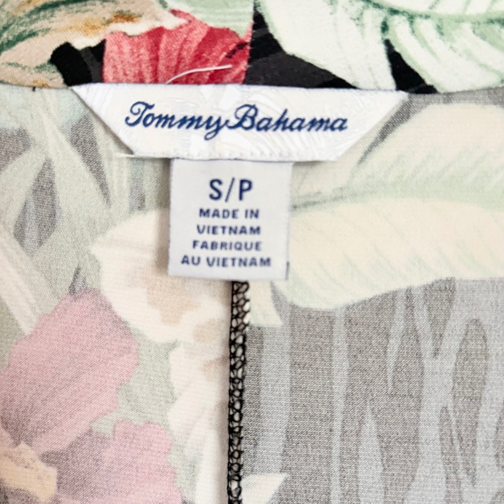 Tommy Bahama Hibiscus Tropical Floral Sleeveless Maxi Dress Small Black - Picture 6 of 16